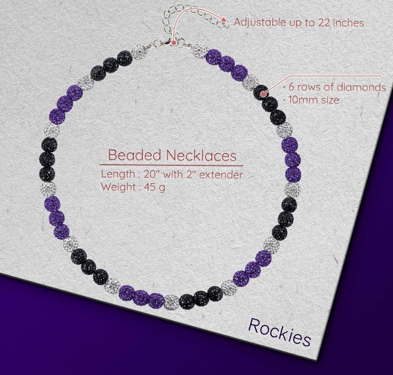 SUPBOMM Baseball Ice Necklace, Bling Beaded Necklaces, Drip Chain, League Team Colors Gifts for Men - Image 2